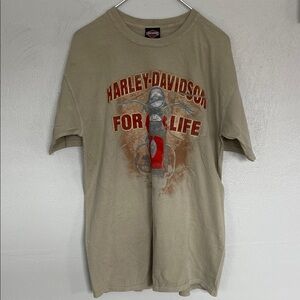 NWT Harley-Davidson Khaki Graphic Tee Large Daytona Beach For Life